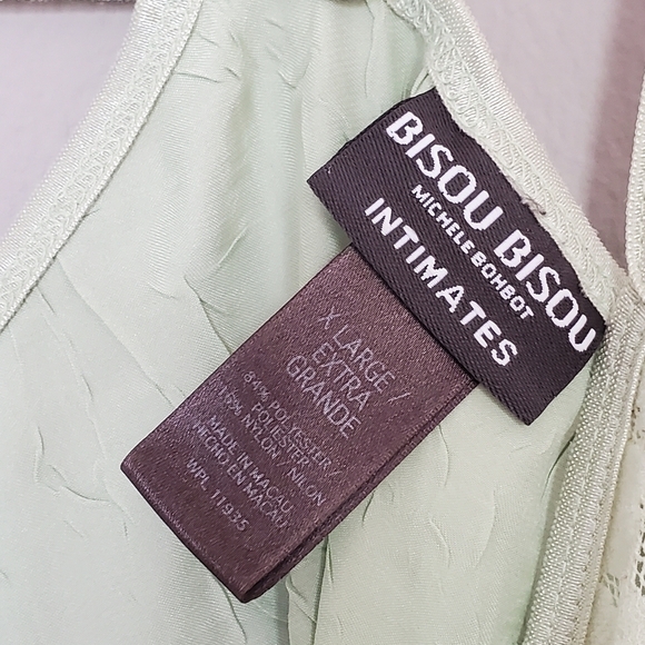 Vintage Y2K Bisou Bisou Intimates Slip Gown Dress Lace Strappy Green Size XL - Picture 9 of 11